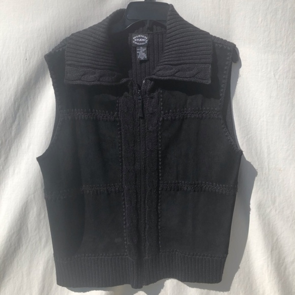 Genuine Suede combination with sweater vest